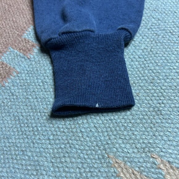 Vintage 70s pullover hoodie sweatshirt gussets navy blue Sears adult XL - Picture 6 of 10